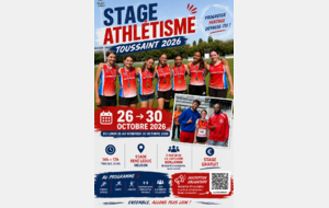 Stage d'athlétisme pendant les vacances d'automne